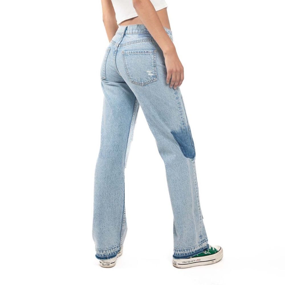 Revice Denim Manhattan / Greenwich Village Patchwork Raw Hem Acid Wash Y2K Jeans - Picture 3 of 9